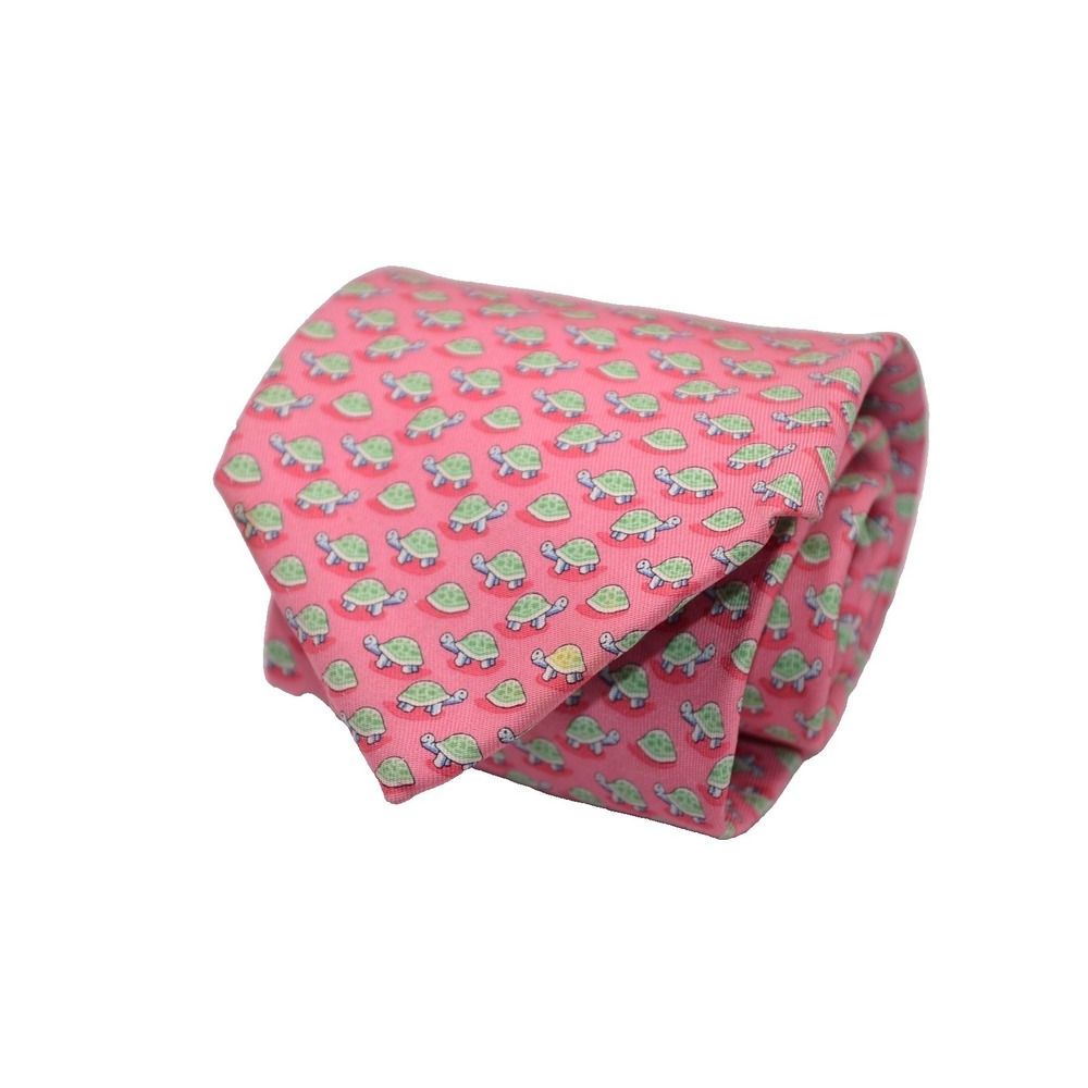 VINEYARD VINES Marthas Vineyard Pink Silk Tie Men's Novelty print Sea Turtles